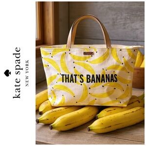 Kate Spade Yellow Banana Print Tote Bag